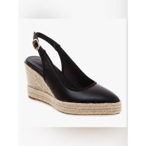 Women’s Black Espadrille Wedge Slingback